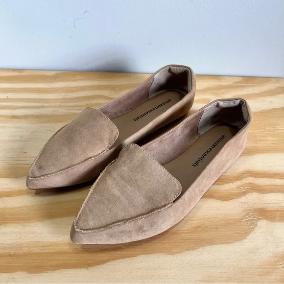 Amazon Essentials Tan Beige Suede Leather Women’s Flats‎ 7 - Picture 5 of 9